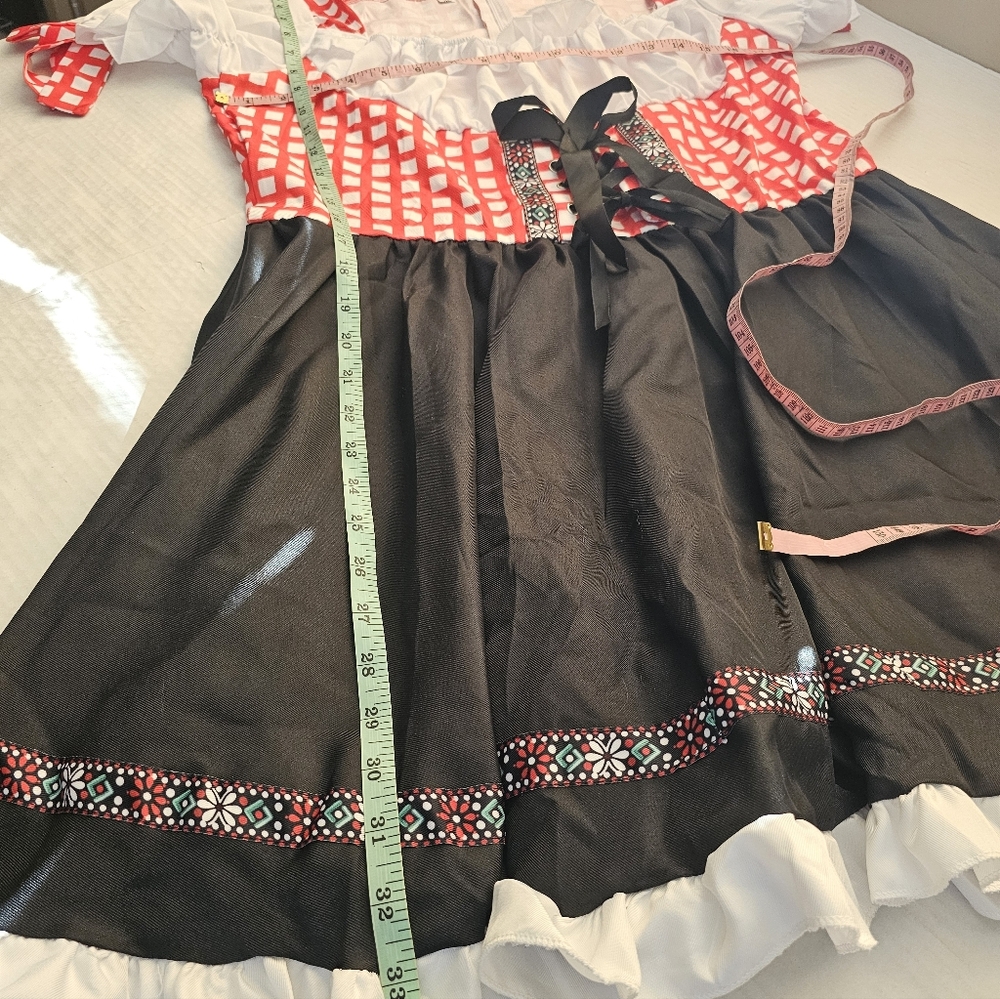 Ocktoberfest / Barvarian Red and White Checkered Dirndl Dress Size XL - Picture 8 of 8